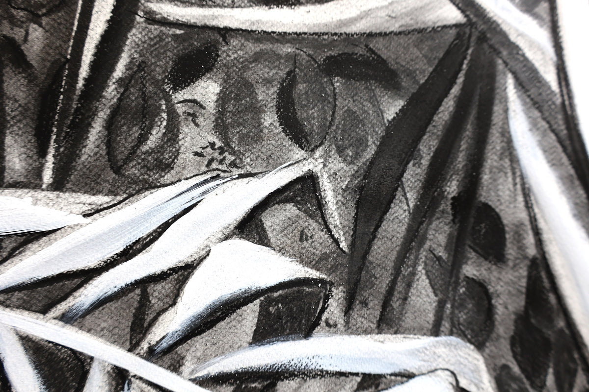 
Deep Jungle by Dominic Virtosu: original work, 151x125cm, charcoal on paper, 2024 (view 5)