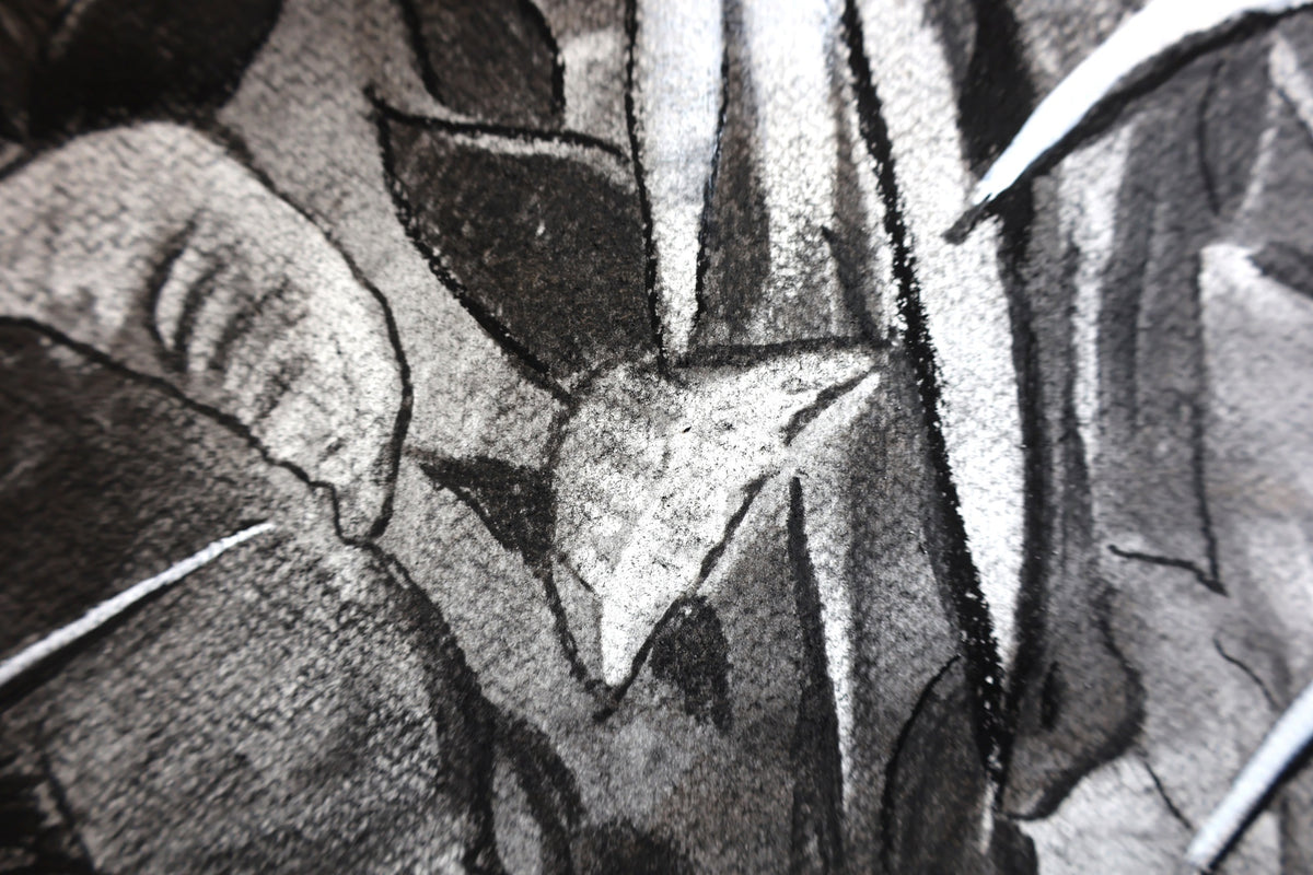 
Deep Jungle by Dominic Virtosu: original work, 151x125cm, charcoal on paper, 2024 (view 6)