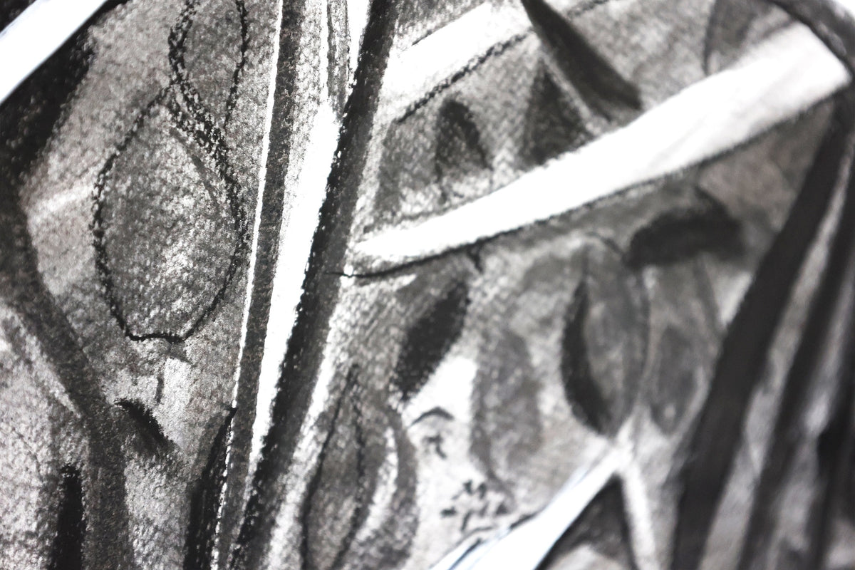 
Deep Jungle by Dominic Virtosu: original work, 151x125cm, charcoal on paper, 2024 (view 9)