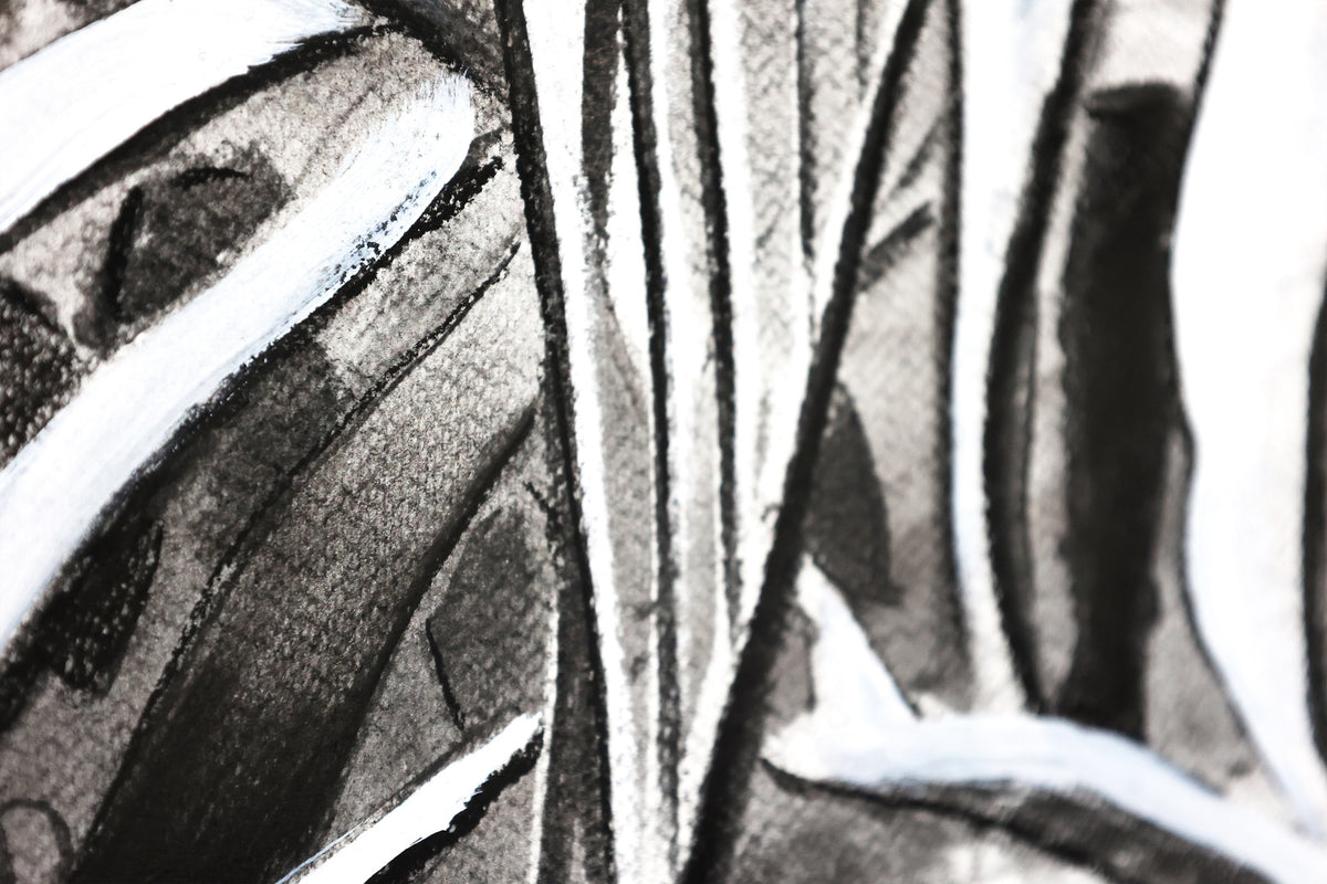 
Deep Jungle by Dominic Virtosu: original work, 151x125cm, charcoal on paper, 2024 (view 10)