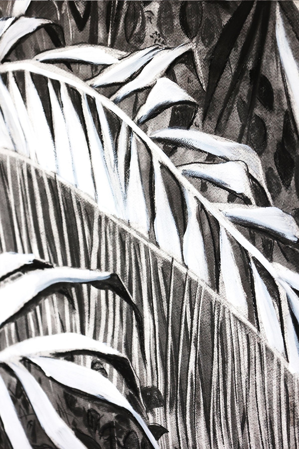 
Deep Jungle by Dominic Virtosu: original work, 151x125cm, charcoal on paper, 2024 (view 13)