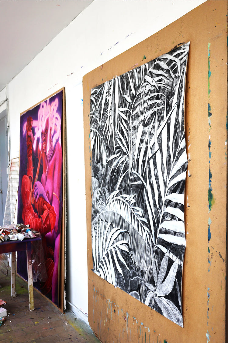 
Deep Jungle by Dominic Virtosu: original work, 151x125cm, charcoal on paper, 2024 (view 14)
