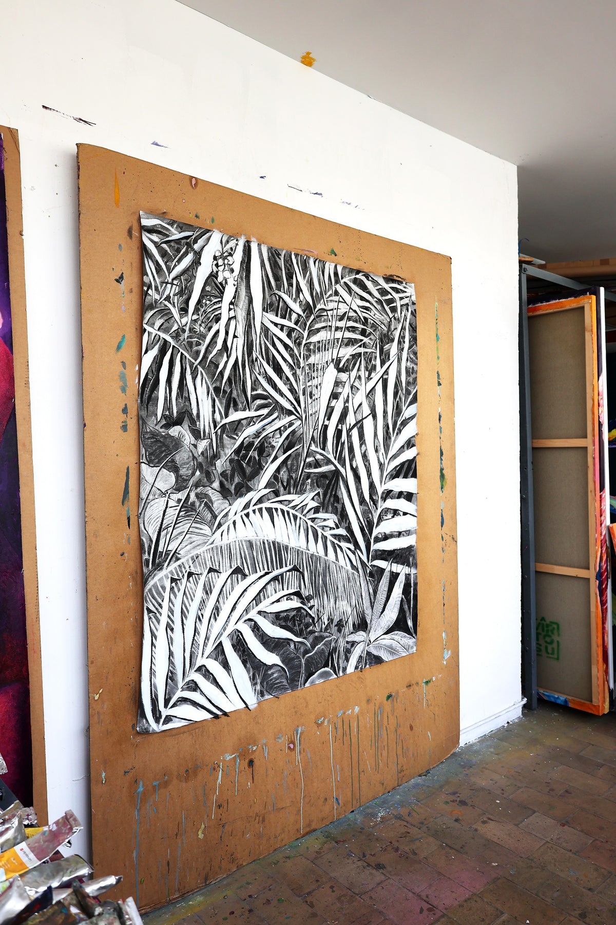 
Deep Jungle by Dominic Virtosu: original work, 151x125cm, charcoal on paper, 2024 (view 15)