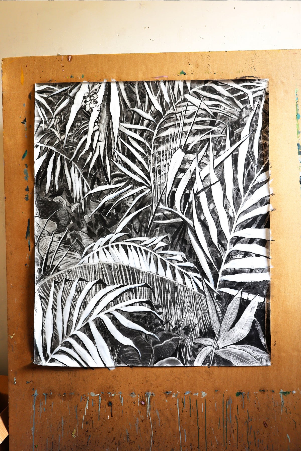 
Deep Jungle by Dominic Virtosu: original work, 151x125cm, charcoal on paper, 2024 (view 16)
