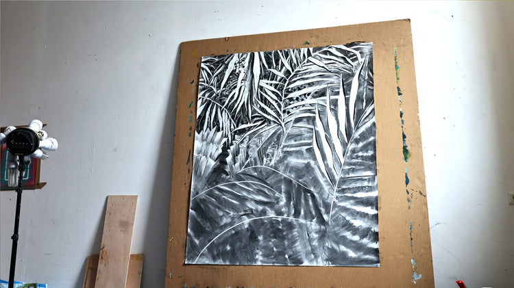 
Deep Jungle by Dominic Virtosu: original work, 151x125cm, charcoal on paper, 2024 (view 2)