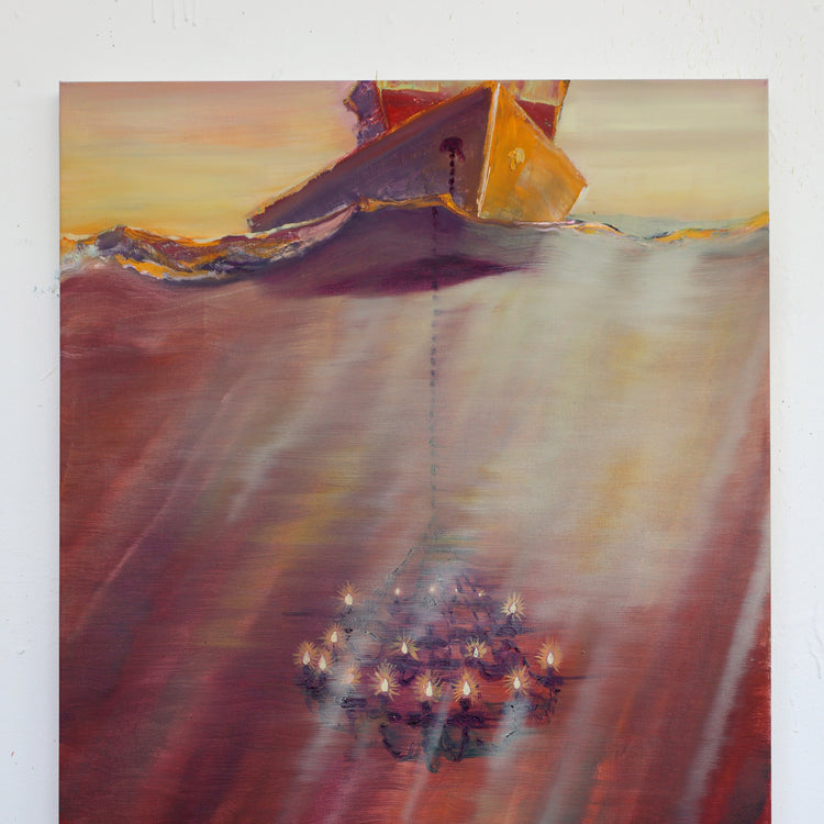 
Fishing for Happiness by Dominic Virtosu: original work, 61x88.5cm, oil on canvas, 2025 (view 3)