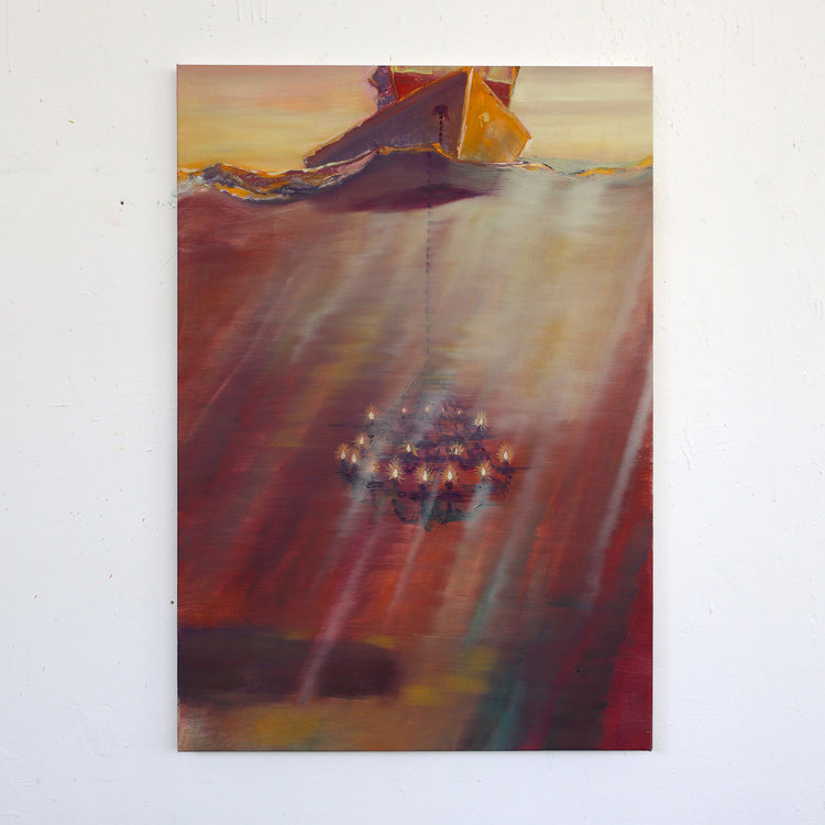 
Fishing for Happiness by Dominic Virtosu: original work, 61x88.5cm, oil on canvas, 2025 (view 2)