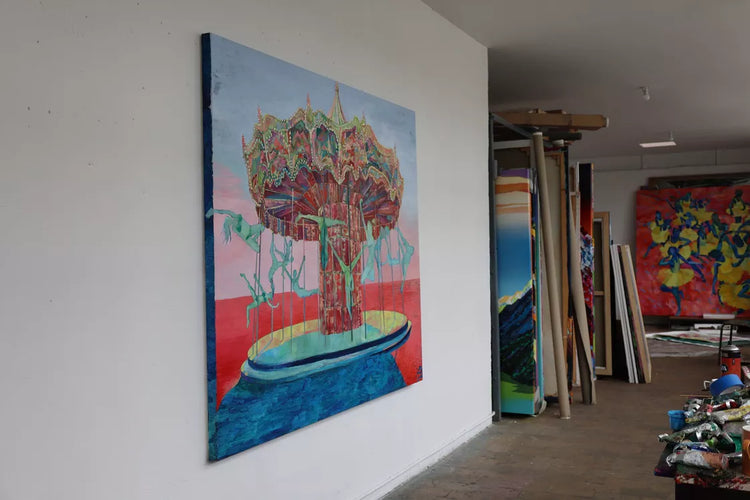 
Coachella Vibes by Dominic Virtosu: original work, 150x180cm / 59.5x70.8 in, oil on canvas, 2024 (view 4)