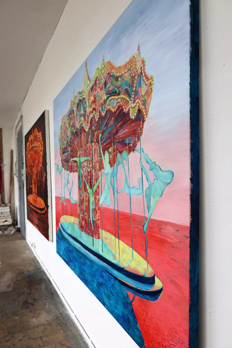 
Coachella Vibes by Dominic Virtosu: original work, 150x180cm / 59.5x70.8 in, oil on canvas, 2024 (view 6)