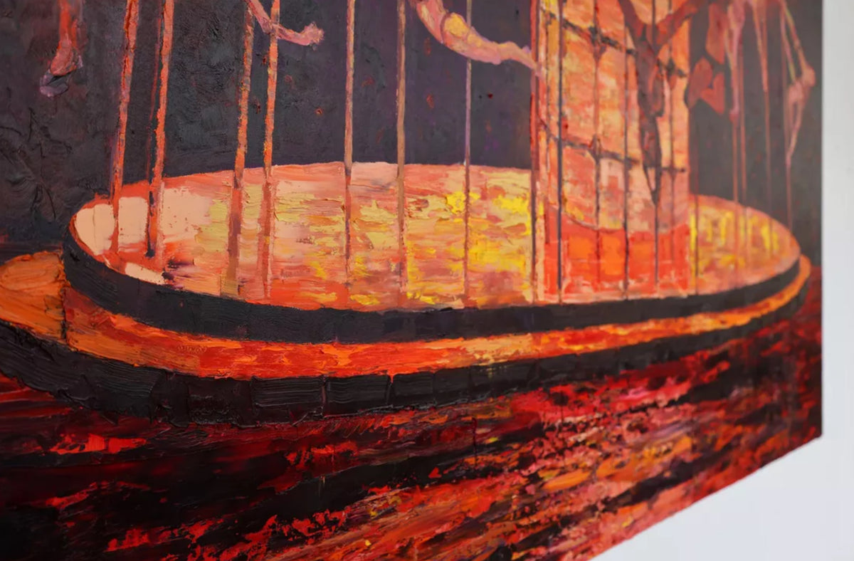 
Survival of the Fittest by Dominic Virtosu: original work, 150x180cm / 59.5x70.8 in, oil on canvas, 2023 (view 4)