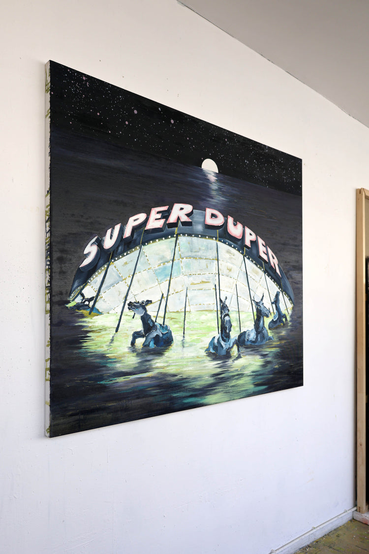 
SuperDuper by Dominic Virtosu: original work, 130x150cm /51.18 x 59.06in, oil on canvas, 2025 (view 3)