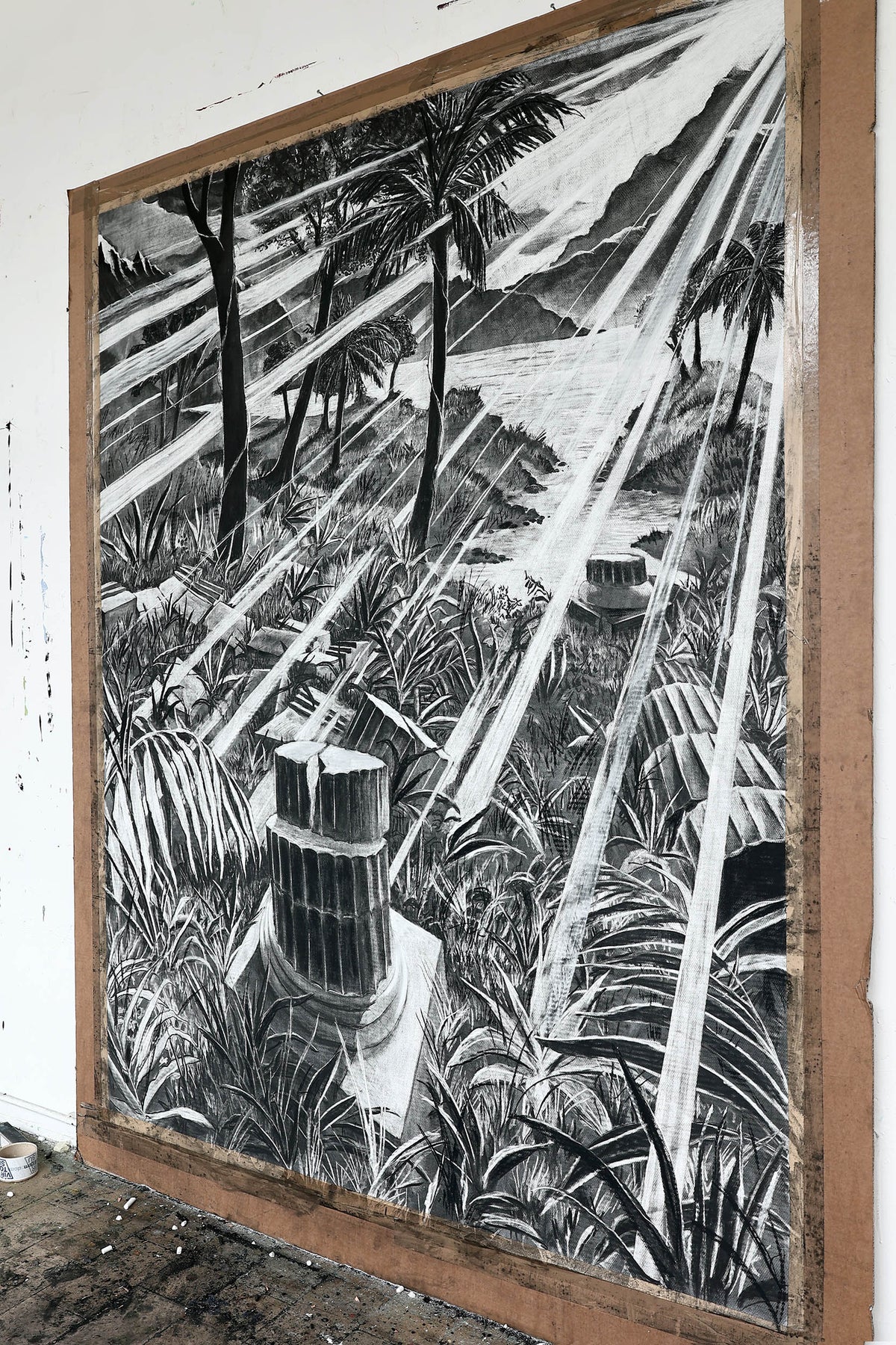 
The Time is Now by Dominic Virtosu: original work, 200x150cm / 78.74x59.06 in, Charcoal on Paper, 2024 (view 2)