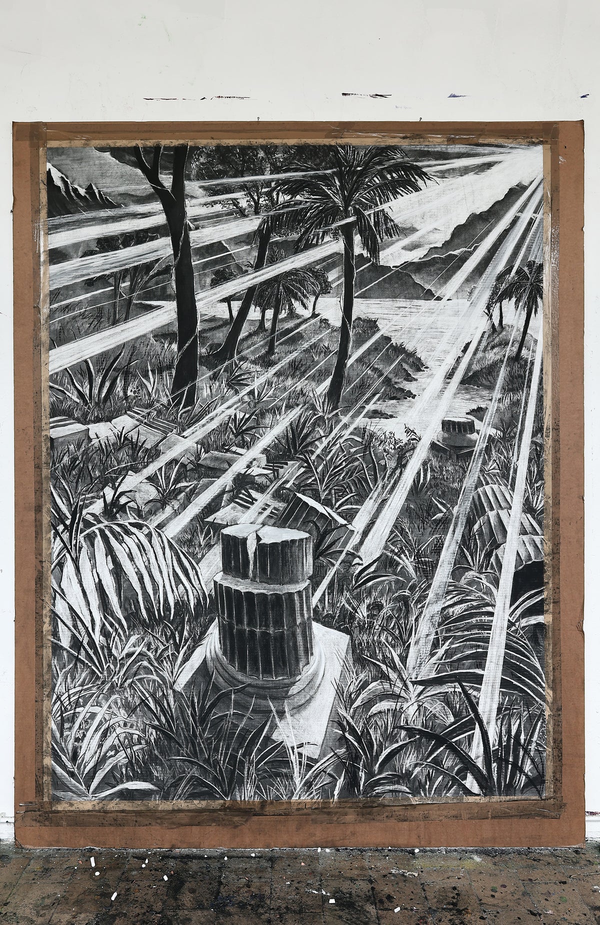 
The Time is Now by Dominic Virtosu: original work, 200x150cm / 78.74x59.06 in, Charcoal on Paper, 2024 (view 4)