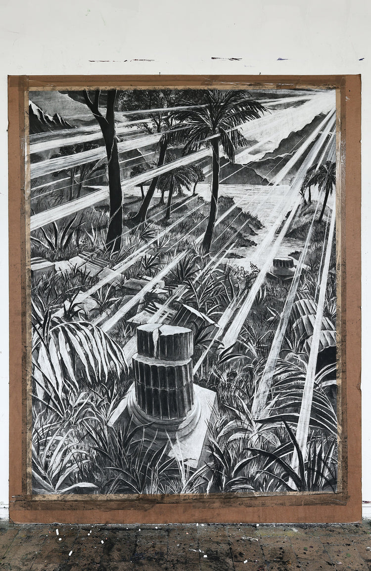 
The Time is Now by Dominic Virtosu: original work, 200x150cm / 78.74x59.06 in, Charcoal on Paper, 2024 (view 4)