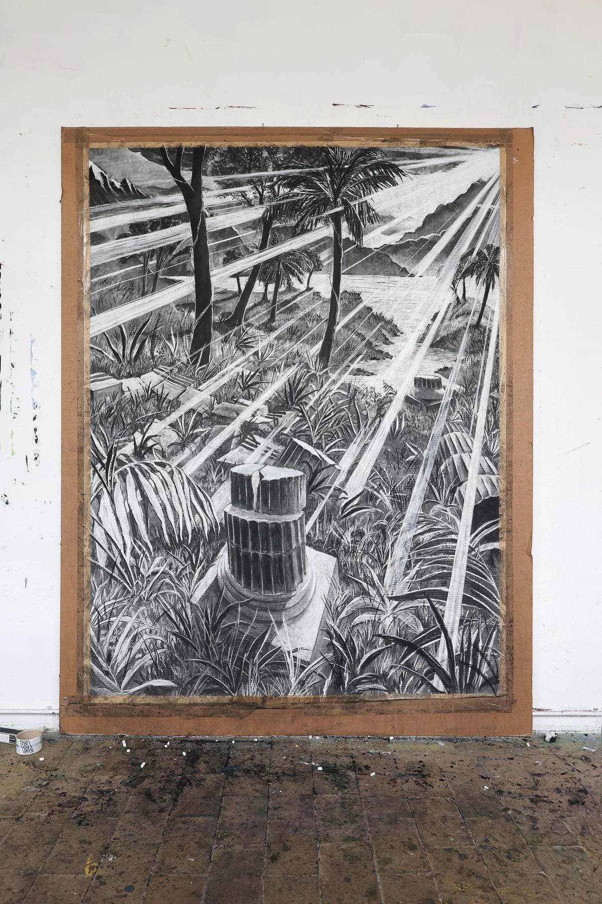 
The Time is Now by Dominic Virtosu: original work, 200x150cm / 78.74x59.06 in, Charcoal on Paper, 2024 (view 5)
