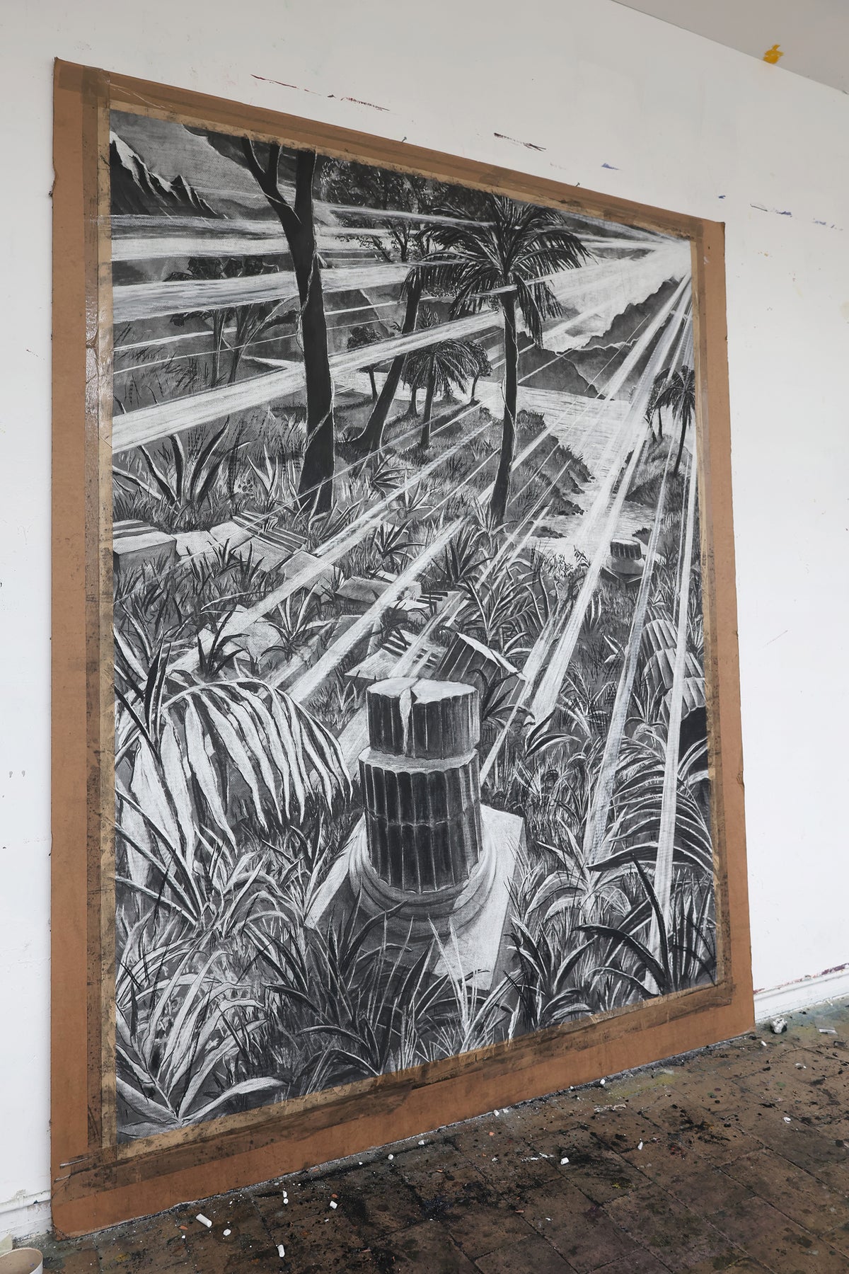 
The Time is Now by Dominic Virtosu: original work, 200x150cm / 78.74x59.06 in, Charcoal on Paper, 2024 (view 6)