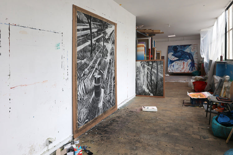 
The Time is Now by Dominic Virtosu: original work, 200x150cm / 78.74x59.06 in, Charcoal on Paper, 2024 (view 7)