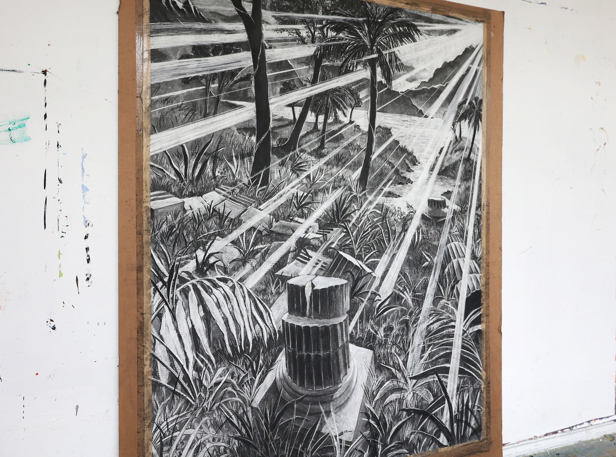 
The Time is Now by Dominic Virtosu: original work, 200x150cm / 78.74x59.06 in, Charcoal on Paper, 2024 (view 8)