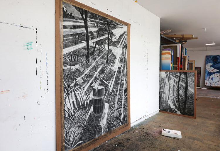 
The Time is Now by Dominic Virtosu: original work, 200x150cm / 78.74x59.06 in, Charcoal on Paper, 2024 (view 9)