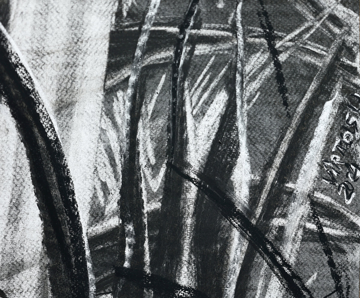 
The Time is Now by Dominic Virtosu: original work, 200x150cm / 78.74x59.06 in, Charcoal on Paper, 2024 (view 10)