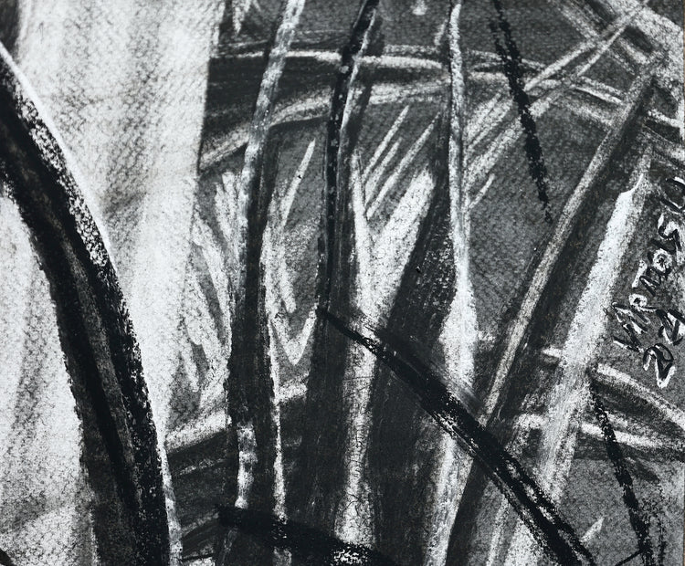 
The Time is Now by Dominic Virtosu: original work, 200x150cm / 78.74x59.06 in, Charcoal on Paper, 2024 (view 10)