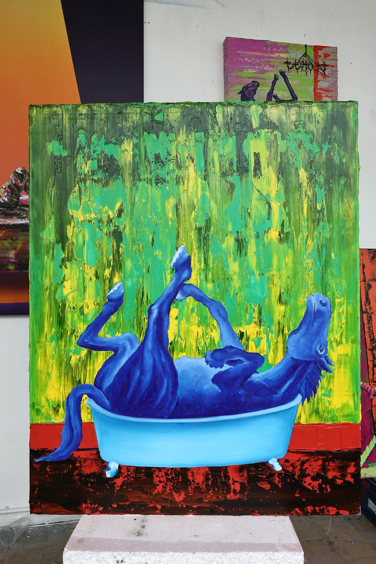 
Blue Horse by Dominic Virtosu: original work, 100x80cm / 39.3x31.49 in, oil on canvas, 2023 (view 11)