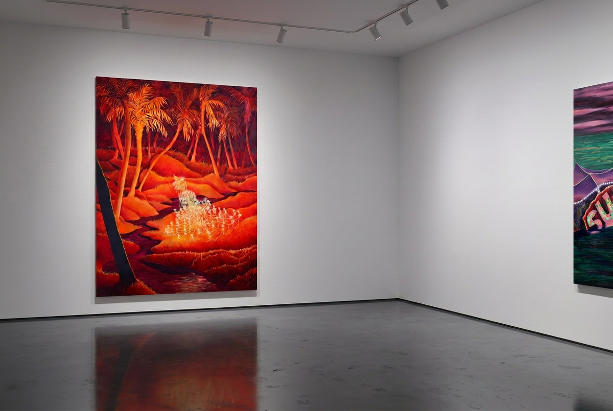 
Enchantment in a gallery with a small glimpse of Super on the adjoining wall