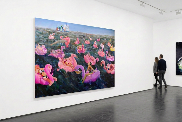 
Gallery re-render with the couple walking away around the wall’s corner