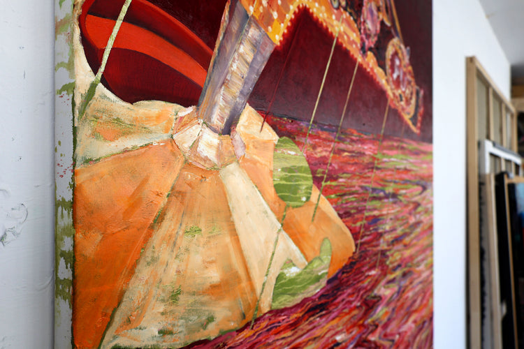 
One day in Paradise by Dominic Virtosu: original work, 150x130cm / 59.06x51.18 in, oil on canvas, 2025 (view 3)