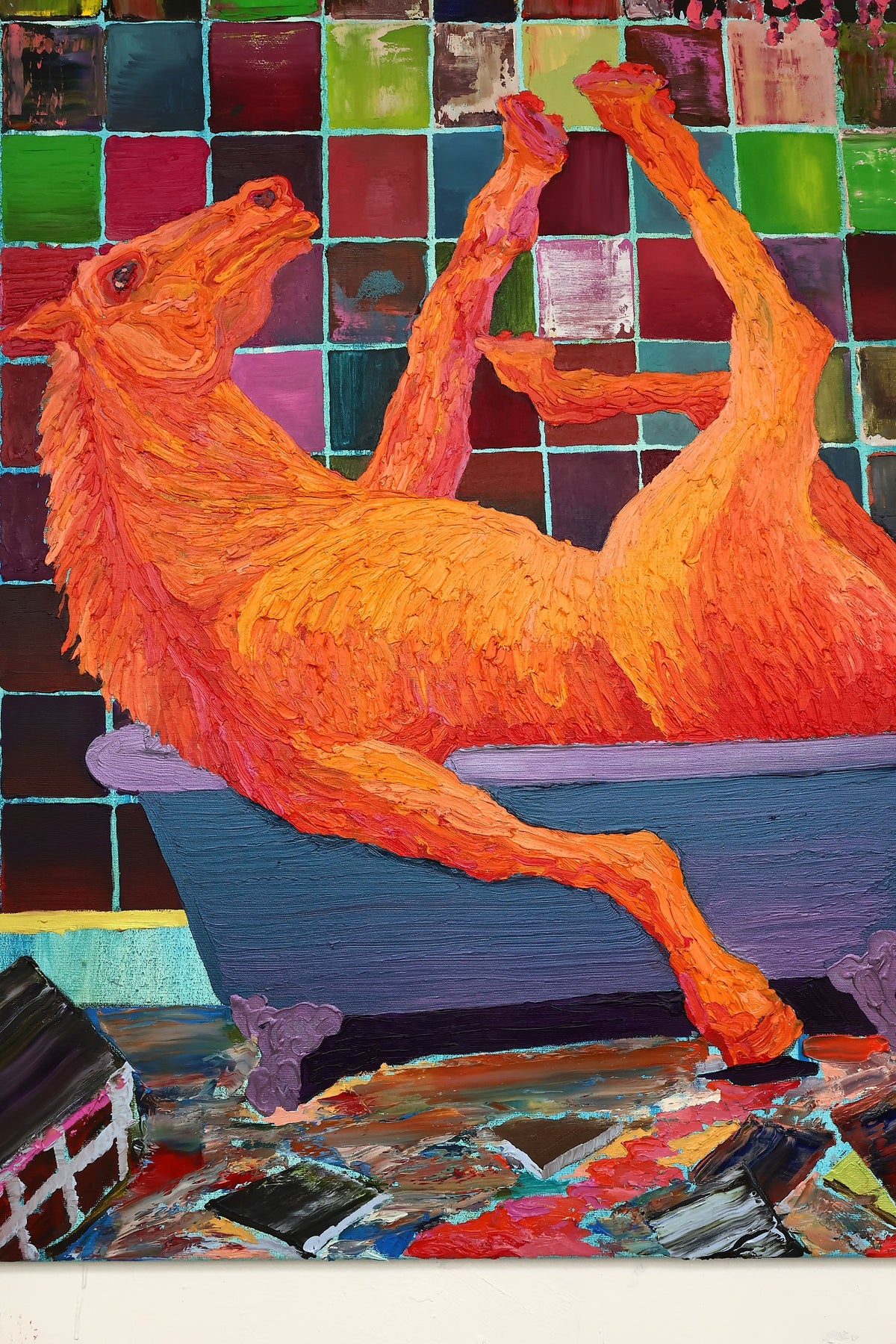 
Orange King by Dominic Virtosu: original work, 130x100cm / 51.18x39.3 in, oil paints on canvas, 2023 (view 2)