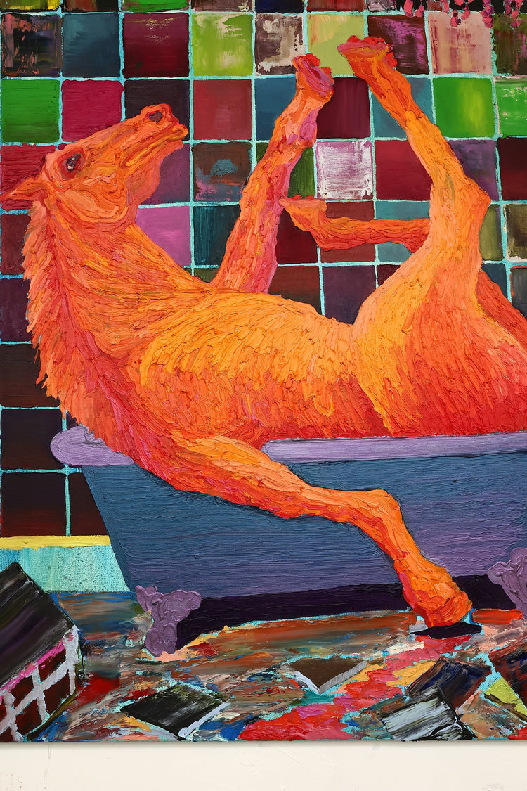 
Orange King by Dominic Virtosu: original work, 130x100cm / 51.18x39.3 in, oil paints on canvas, 2023 (view 2)