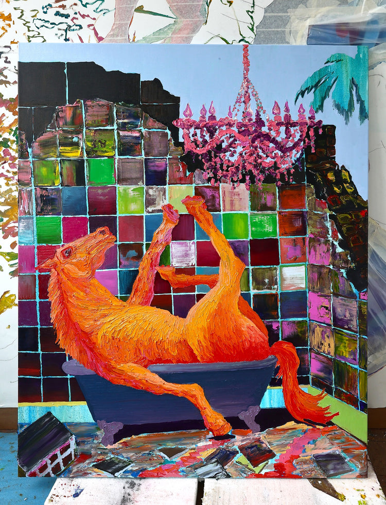 
Orange King by Dominic Virtosu: original work, 130x100cm / 51.18x39.3 in, oil paints on canvas, 2023 (view 13)