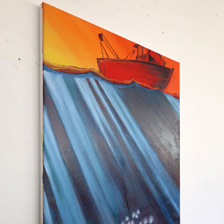 
Fishing for Happiness by Dominic Virtosu: original work, 71.2x122cm, oil on canvas, 2025 (view 6)