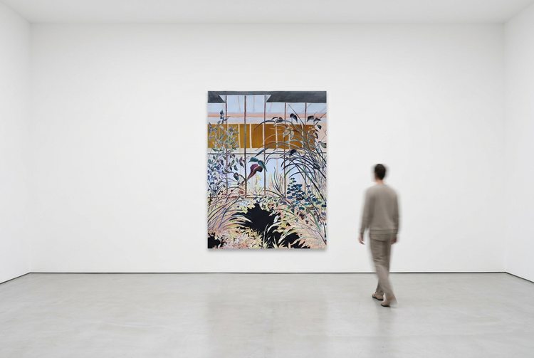 
Winter Lights in a contemporary gallery with a blurred visitor for scale