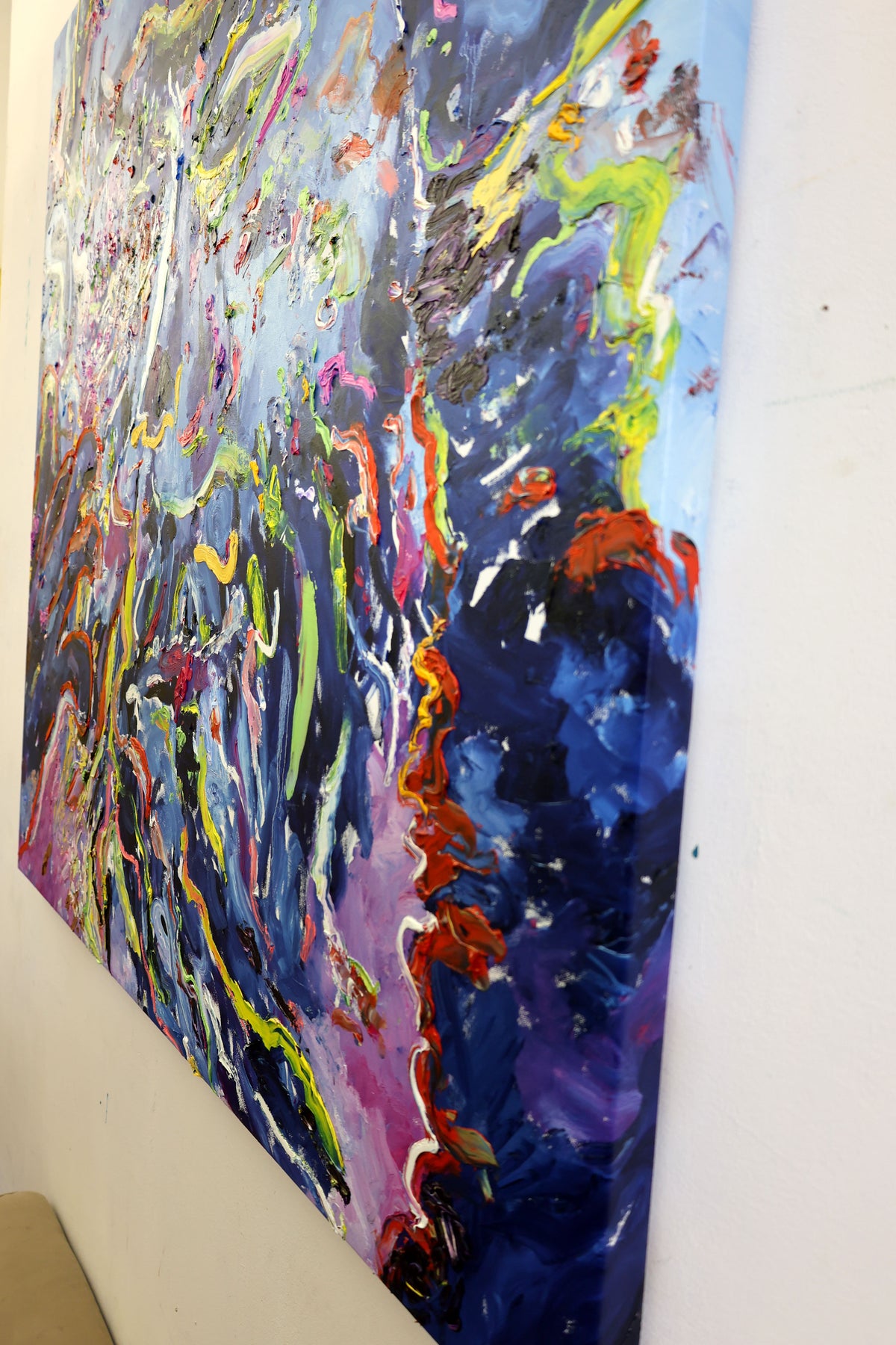 
Self-Expression in Blue by Dominic Virtosu: original work, 150x150cm / 59.05x59.05 in, oil on canvas, 2021 (view 12)