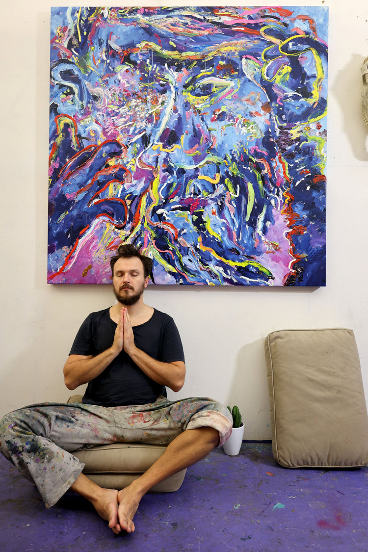 
Self-Expression in Blue by Dominic Virtosu: original work, 150x150cm / 59.05x59.05 in, oil on canvas, 2021 (view 5)