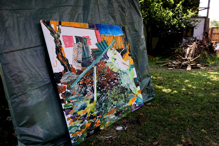 
Building Chaos by Dominic Virtosu: original work, 150x150cm / 59.06x59.06 in, digital print canvas, 2021 (view 2)