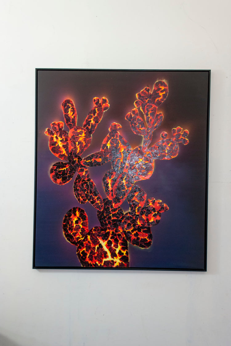 
Ember Cactus by Dominic Virtosu: original work, 150x130cm / 59.06x51.18 in, oil and spray paints on canvas, 2021 (view 5)