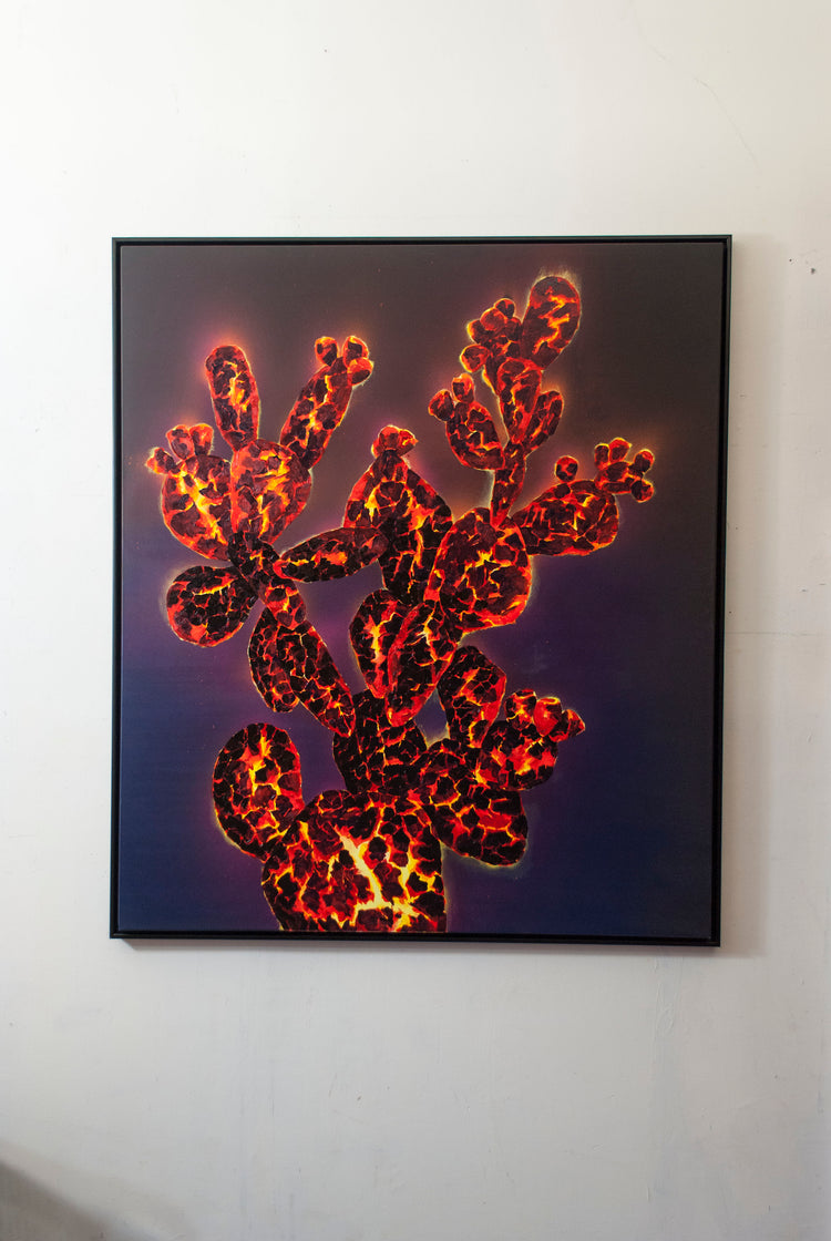 
Ember Cactus by Dominic Virtosu: original work, 150x130cm / 59.06x51.18 in, oil and spray paints on canvas, 2021 (view 6)