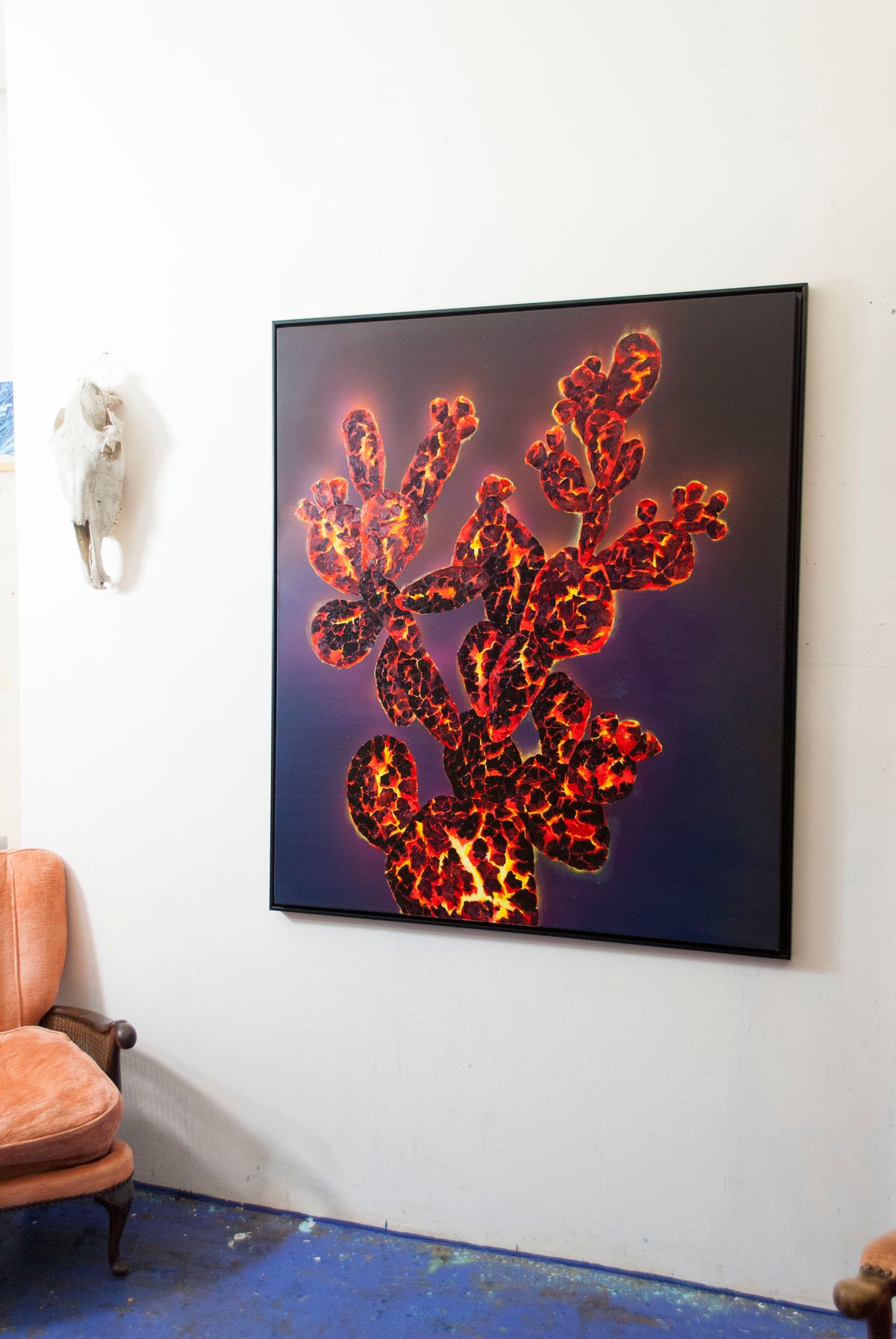 
Ember Cactus by Dominic Virtosu: original work, 150x130cm / 59.06x51.18 in, oil and spray paints on canvas, 2021 (view 7)