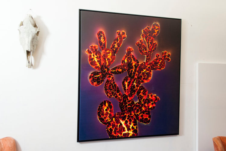 
Ember Cactus by Dominic Virtosu: original work, 150x130cm / 59.06x51.18 in, oil and spray paints on canvas, 2021 (view 8)