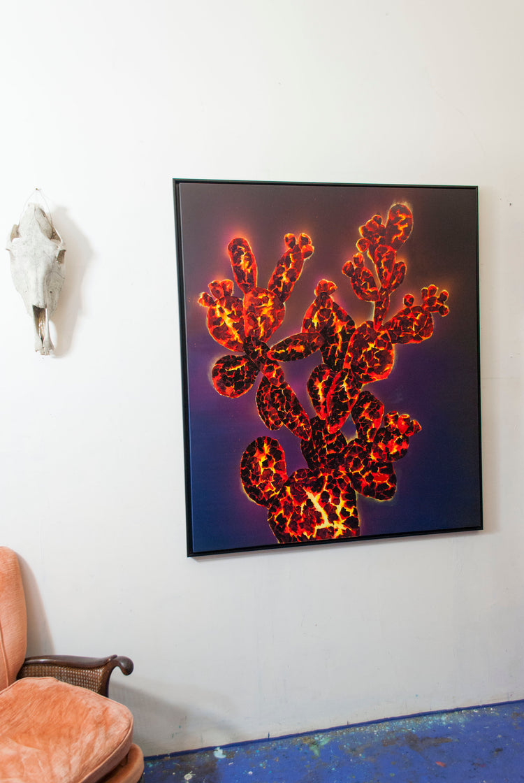 
Ember Cactus by Dominic Virtosu: original work, 150x130cm / 59.06x51.18 in, oil and spray paints on canvas, 2021 (view 9)