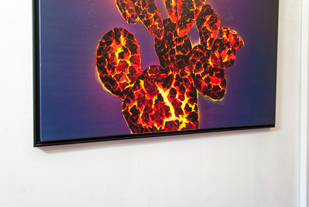 
Ember Cactus by Dominic Virtosu: original work, 150x130cm / 59.06x51.18 in, oil and spray paints on canvas, 2021 (view 10)