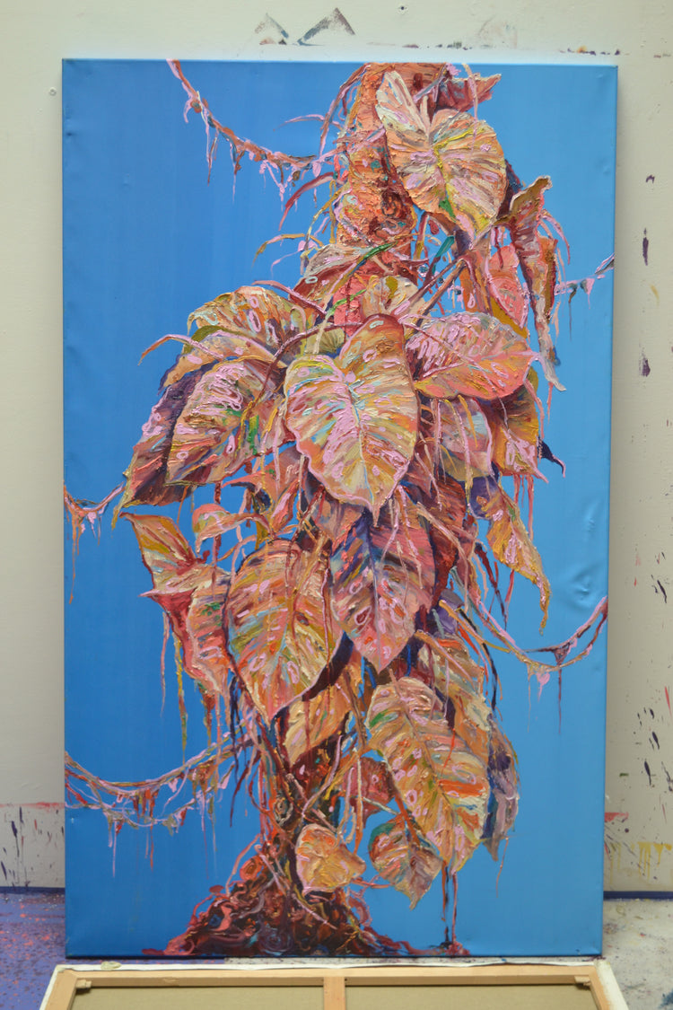 
"Blue Jungle" in the artists' studio in France.
