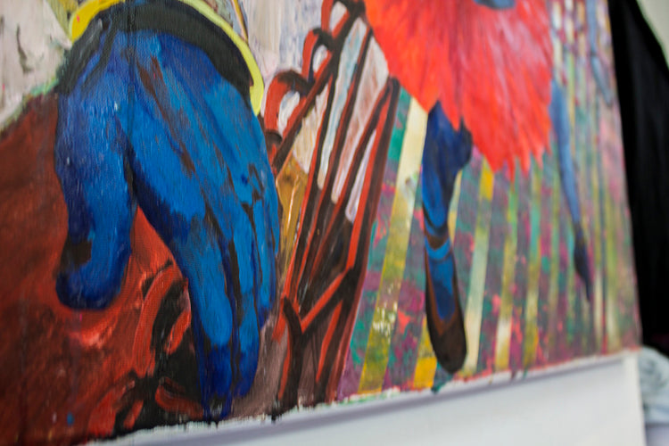 
After Life by Dominic Virtosu: original work, 200x200 cm / 78.74x78.74 in , oil and spray paint on canvas, 2017 (view 3)