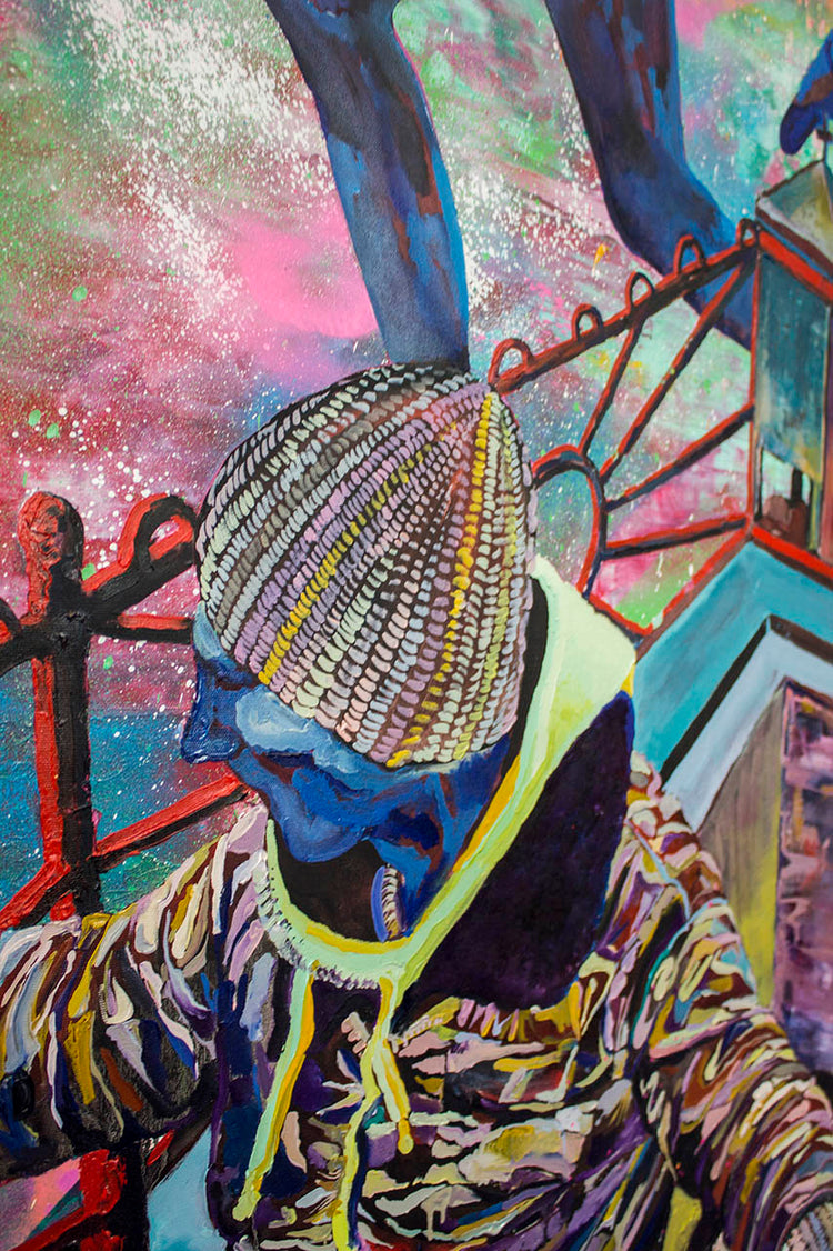 
After Life by Dominic Virtosu: original work, 200x200 cm / 78.74x78.74 in , oil and spray paint on canvas, 2017 (view 4)