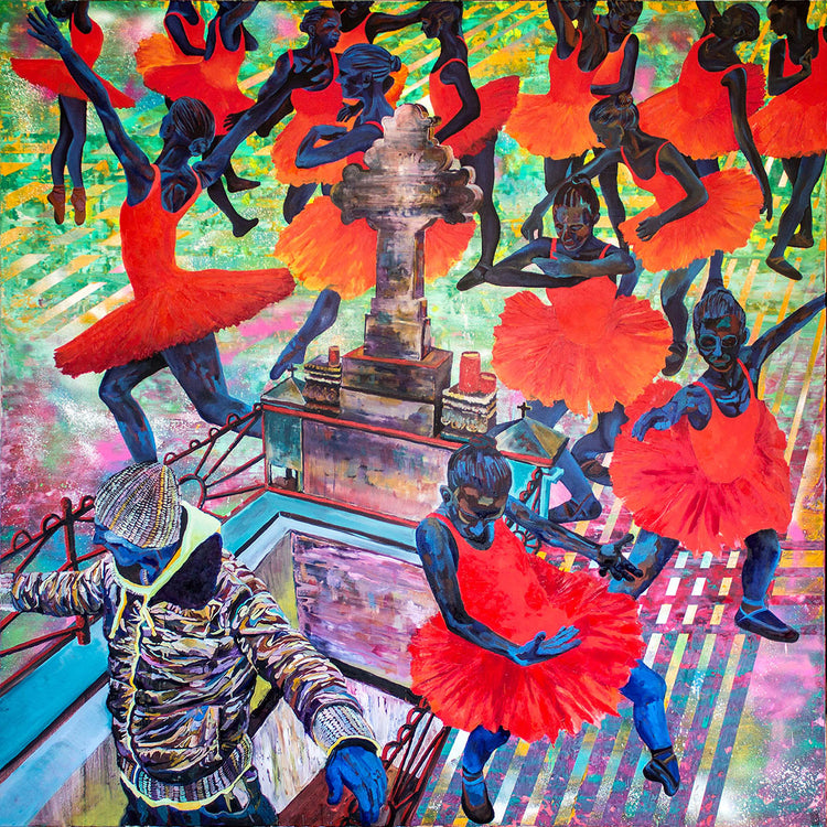 
After Life by Dominic Virtosu: original work, 200x200 cm / 78.74x78.74 in , oil and spray paint on canvas, 2017