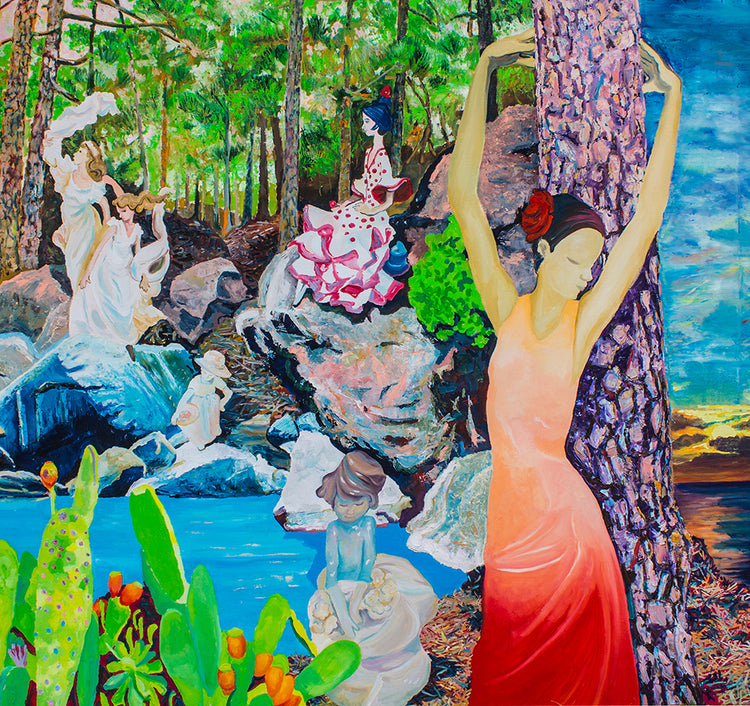 
Porcelaine Tenerife, 160x170cm, oil on canvas, 2016 - original painting by Dominic Virtosu