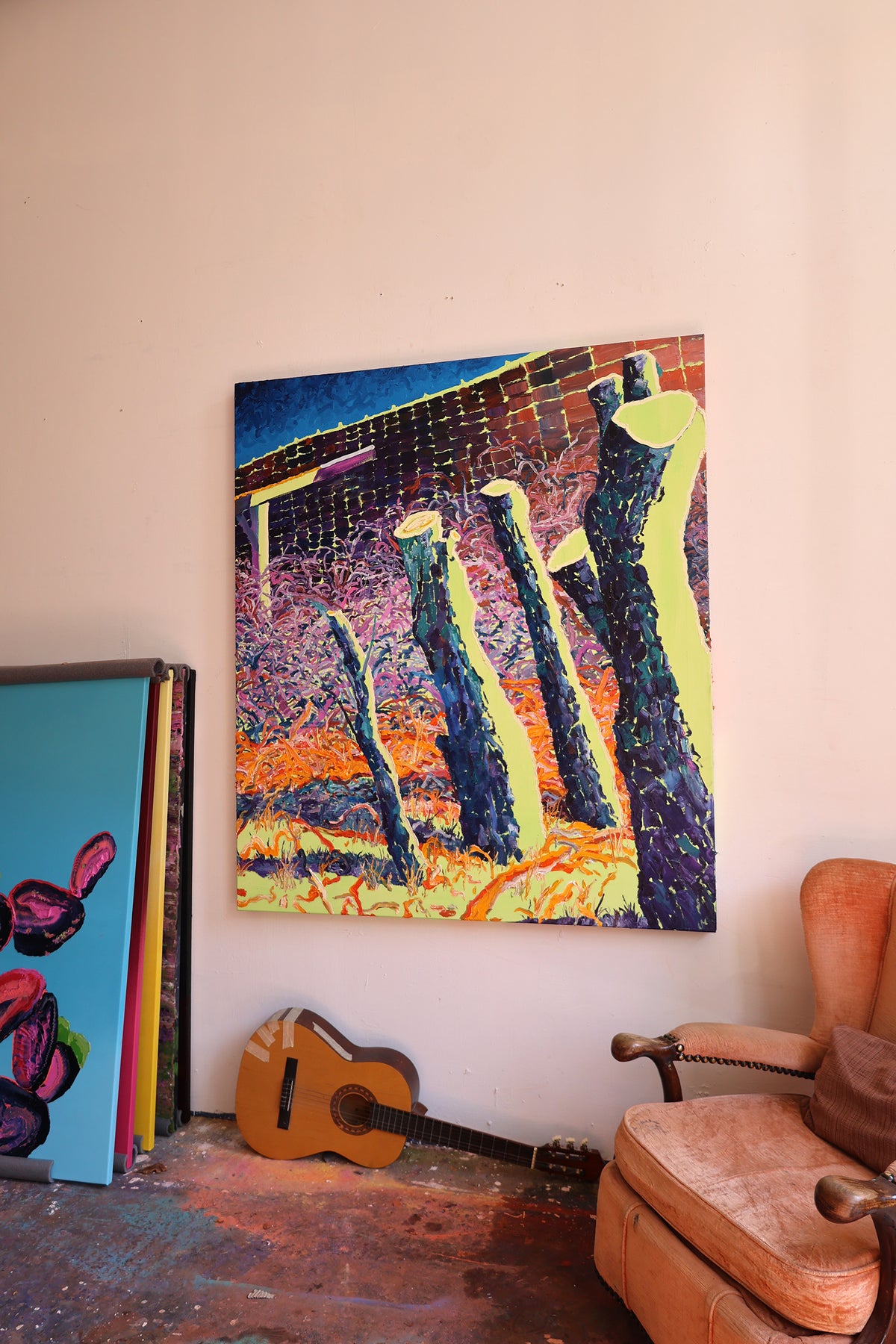 
Early Spring by Dominic Virtosu: original work, 150x130cm / 59.06x51.18 in, oil and spray paints on canvas, 2022 (view 5)