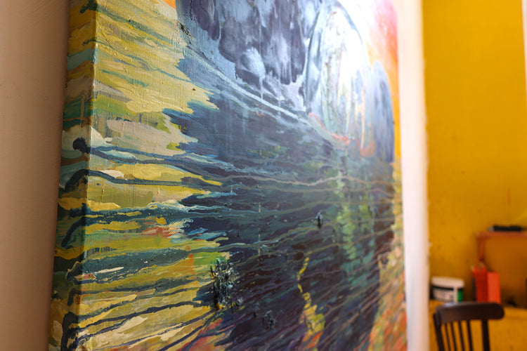 
Fun Times by Dominic Virtosu: original work, 150x150cm / 59.05x59.05 in, oil on canvas, 2022 (view 3)